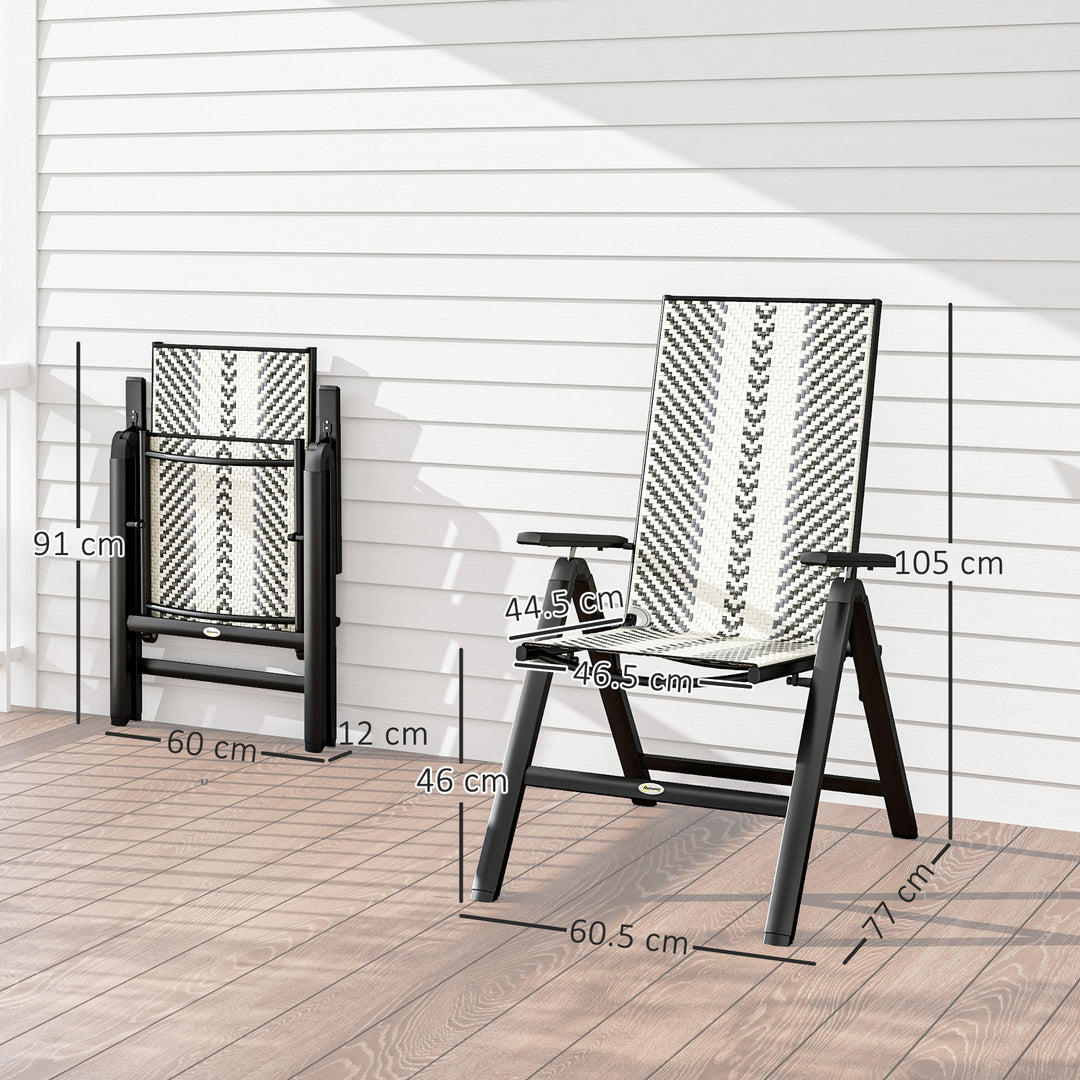 Rattan Reclining Garden Chairs - Grey
