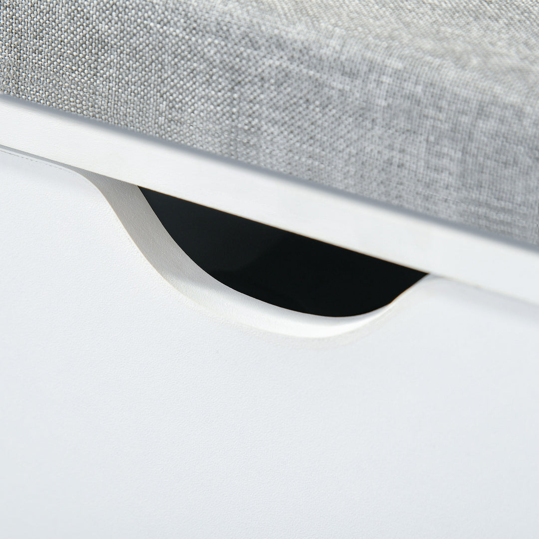 Shoe Storage Bench with Cushion - White