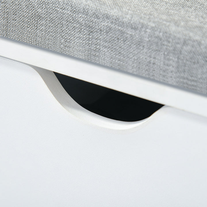 Shoe Storage Bench with Cushion - White