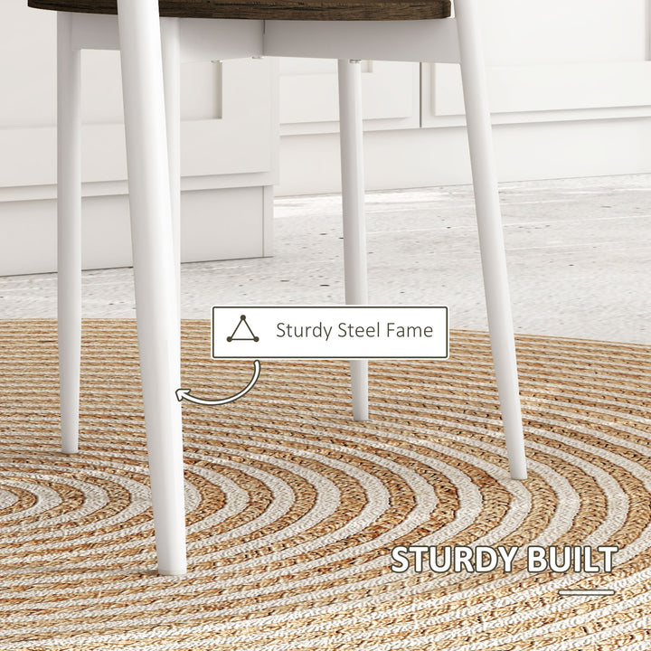 MCL 3-Piece Dining Table and Chairs Set, Oval Kitchen Table with 2 Chairs, with Wire Storage Shelf and Steel Frame, Natural