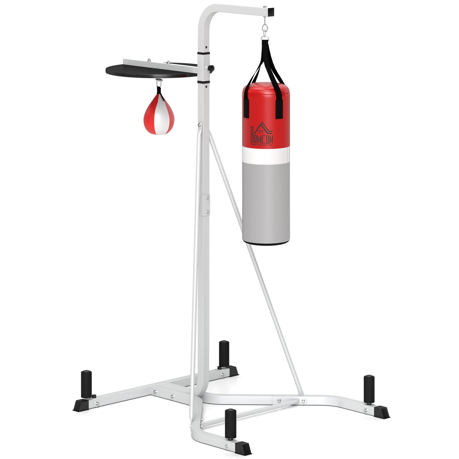 Freestanding Boxing Punch Bag & Speed ball Station, for Home Gym, White