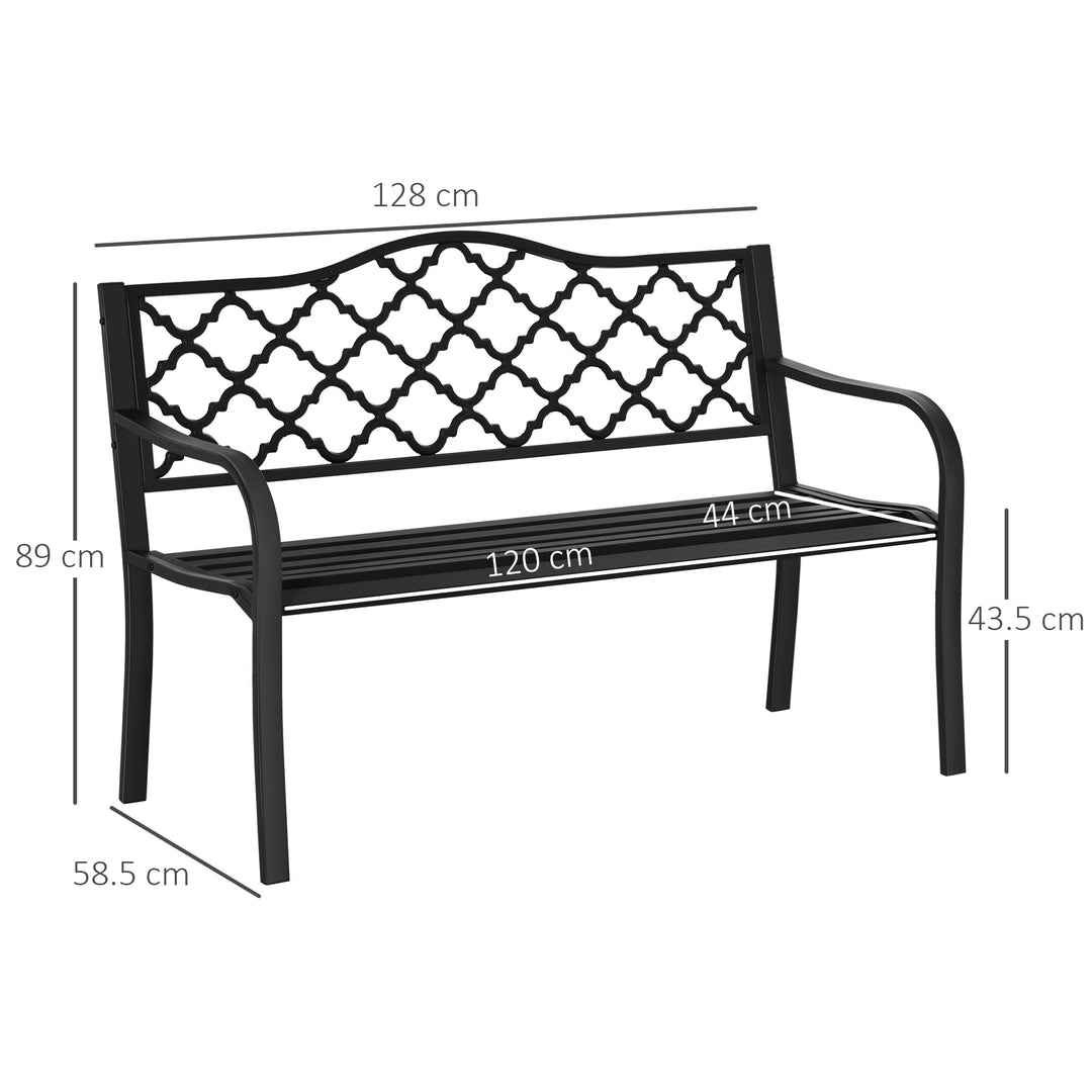 MCL 2-Seater Garden Bench Antique Loveseat for Yard, Lawn, Porch, Patio, Steel