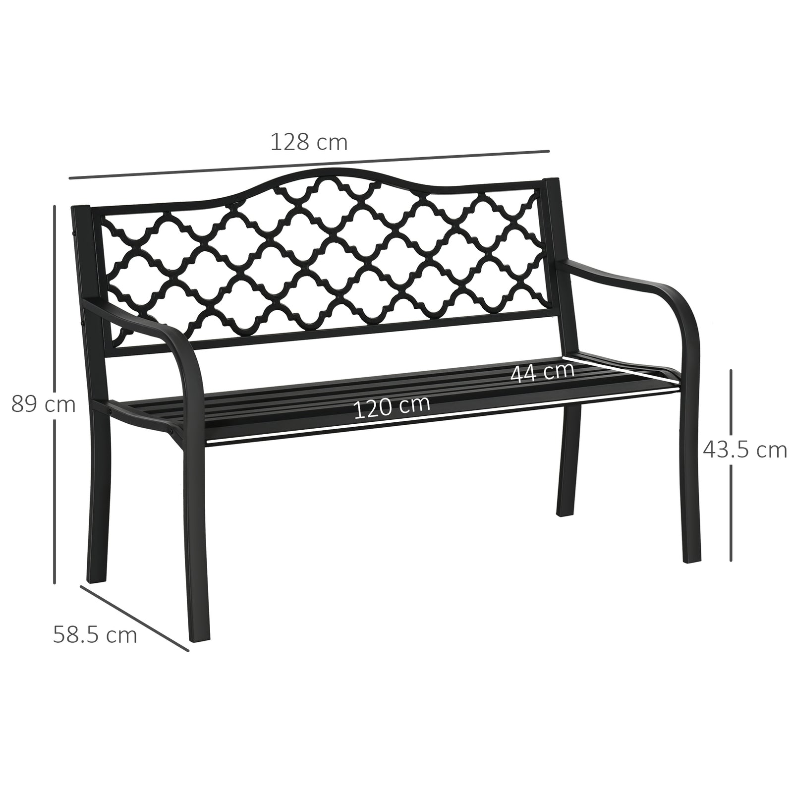 2-Seater Garden Bench Antique Loveseat for Yard, Lawn, Porch, Patio, S