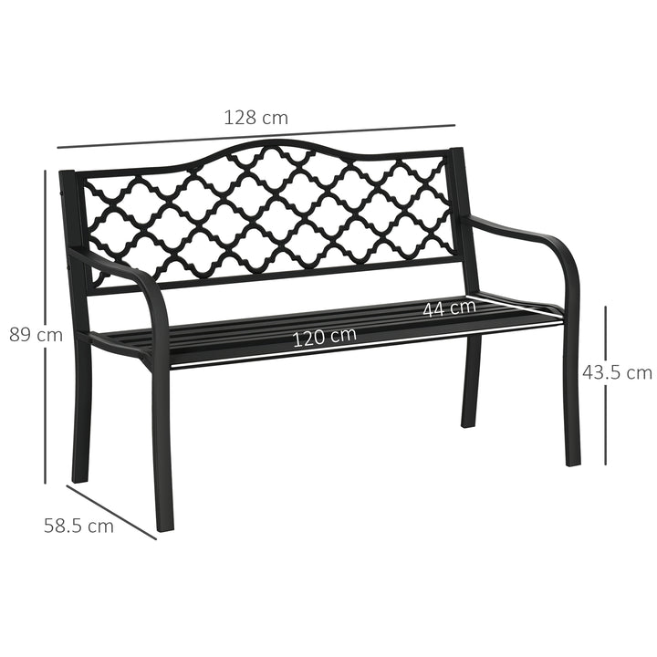 2-Seater Garden Bench Antique Loveseat for Yard, Lawn, Porch, Patio, Steel