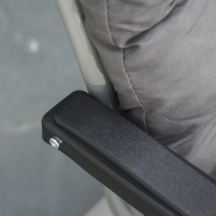 MCL 2pc Reclining Zero Gravity Sun Loungers ,Folding Chaise Lounge Chair with Cushions, Dark Grey