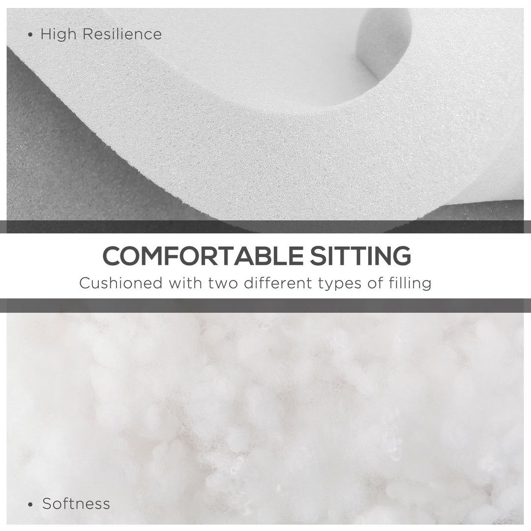 Set of 4 Garden Seat Cushion with Ties, 42 x 42cm Replacement Dining Chair Seat Pad, Grey