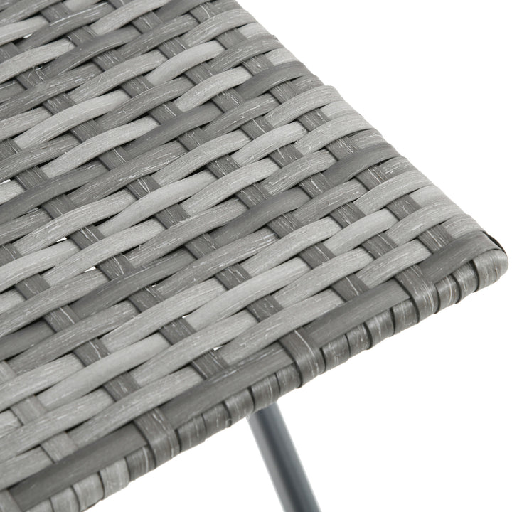 MCL 2-Seater Chair Bistro Set Garden Patio Table & Chair Black Rattan Furniture Grey