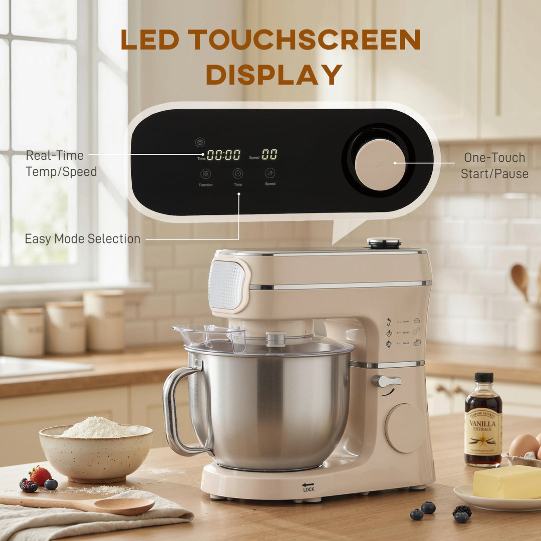 Stand Mixer, 6L 1400W Tilt-Head Food Mixer with 11 Speeds, Pulse &amp; Fer