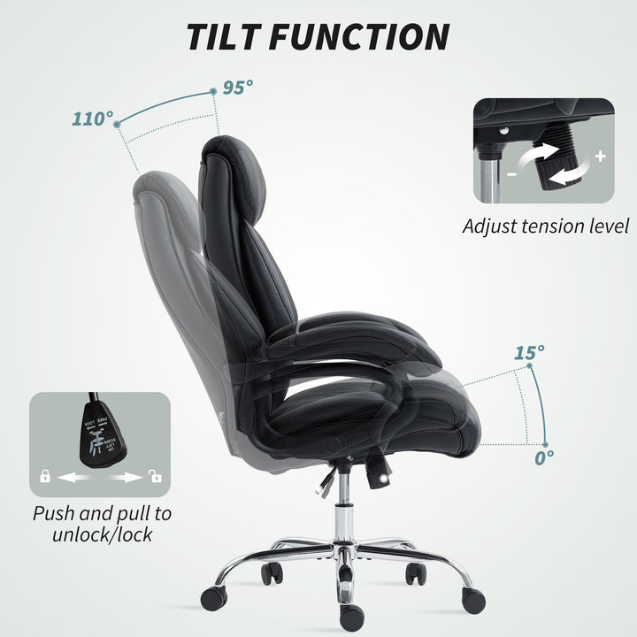 Executive Office Chair with Spring Padding - Black