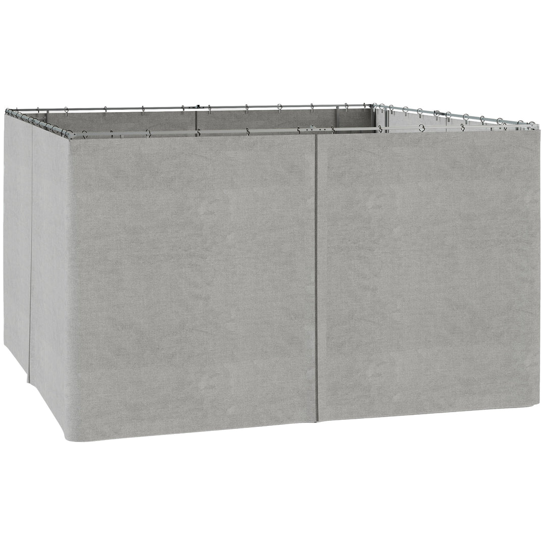 MCL 4 Pack Replacement Gazebo Curtains Privacy Panel for Most 3 x 4m Gazebo Canopy Pavillion Outdoor Shelter Sidewalls Accessories Light Grey