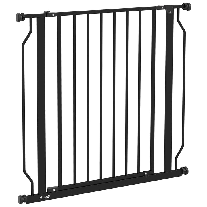 PawHut Extra Wide Dog Safety Gate, with Door Pressure, for Doorways, Hallways, Staircases - Black | Aosom UK