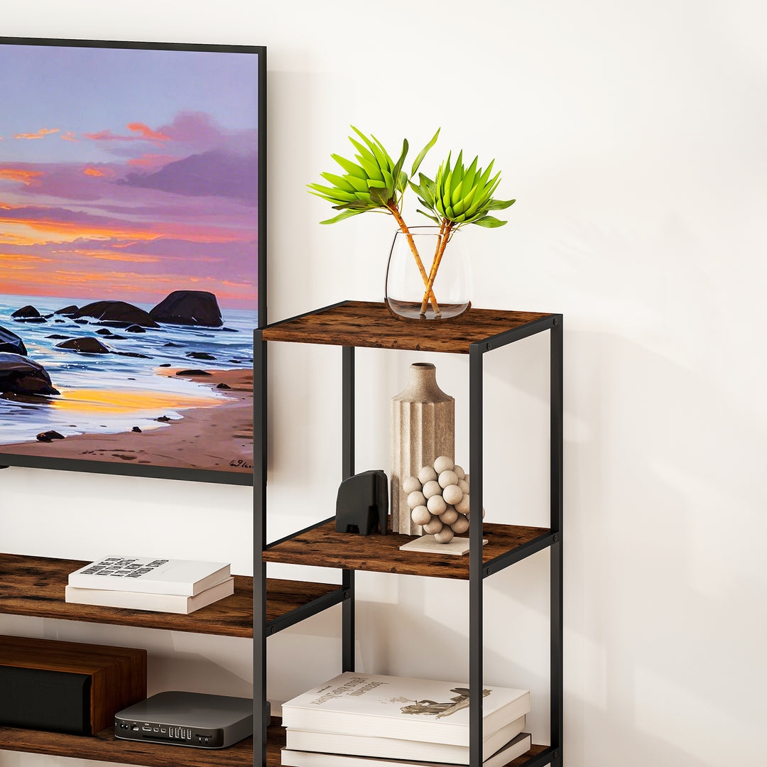 TV Unit for TVs up to 55 Inches, Industrial TV Stand with Storage Shelves, Entertainment Centre for Living Room, Bedroom