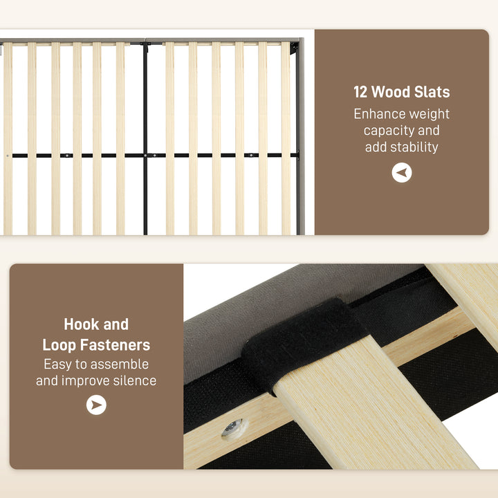 MCL Double Bed Frame, with Velvet-Feel Headboard - Grey