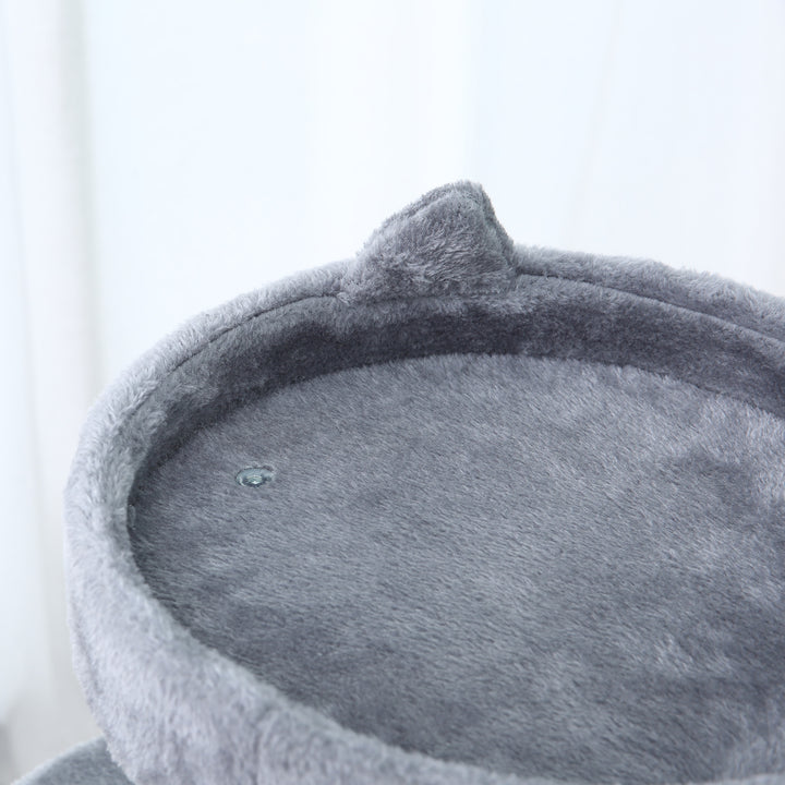 104 cm Cat Tree, Cat Condo Tree Tower, Cat Activity Centre with Scratching Posts, Plush Perch, Hanging Ball - Grey