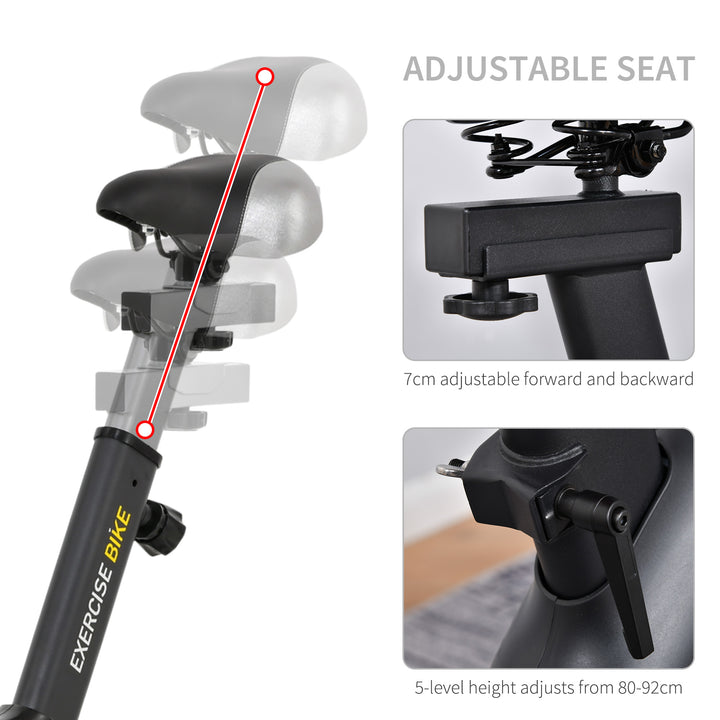 Upright Exercise Bike Indoor Training Cycling Machine Stationary Workout Bicycle with 10KG Flywheel and Adjustable Resistance Seat Handlebar LCD Display for Home Gym