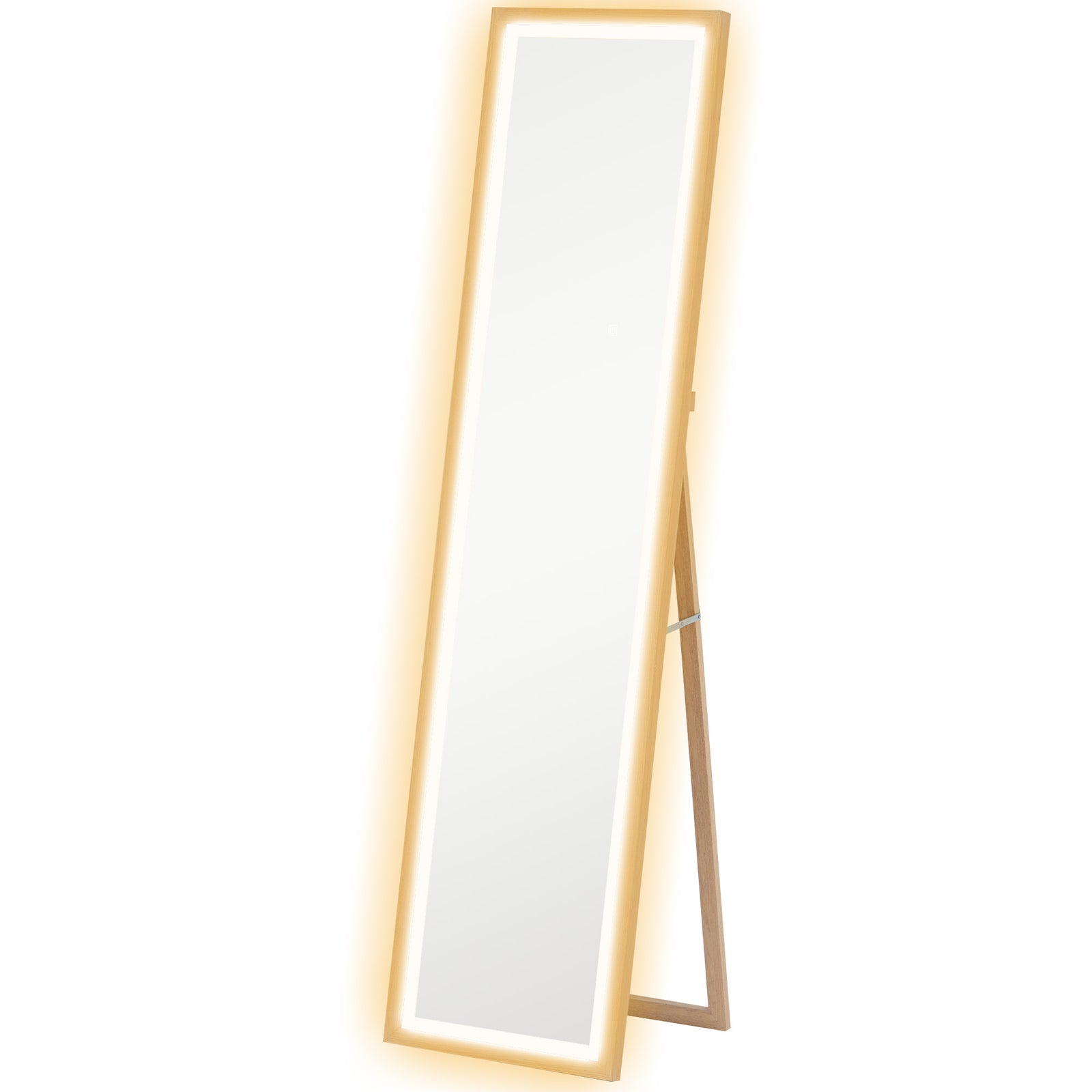 Full Length Mirror, with Adjustable Outer Light, Oak