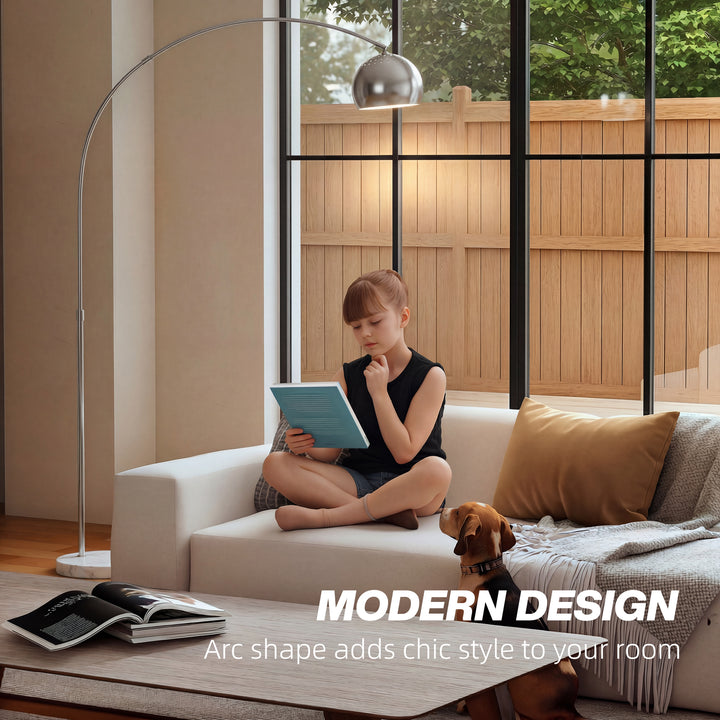 Arc Floor Lamp for Living Room, Modern Adjustable Standing Lamp with F