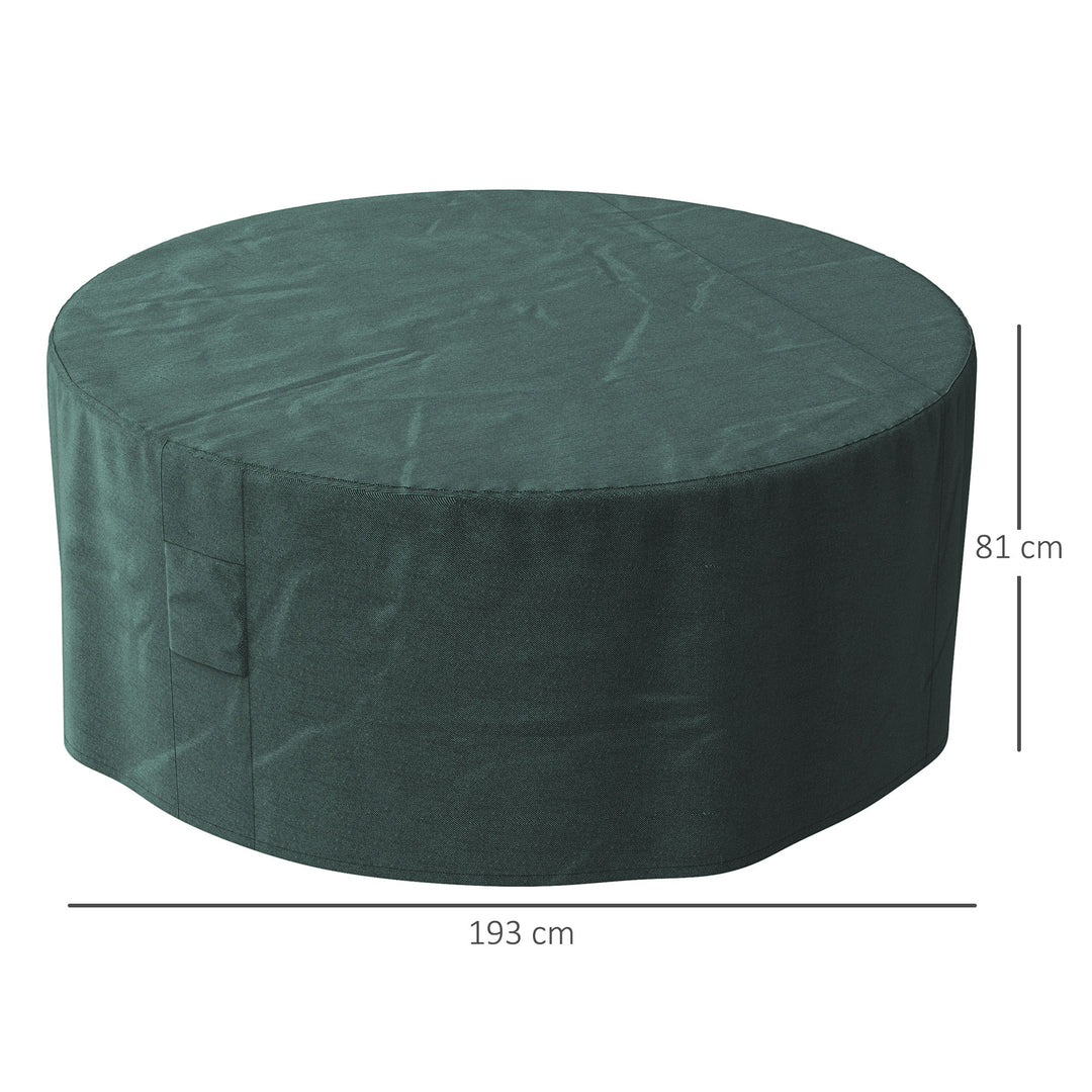 MCL Garden Patio Large Furniture Set Round Cover 600D Oxford Waterproof, Ф193 x 80H cm, Green