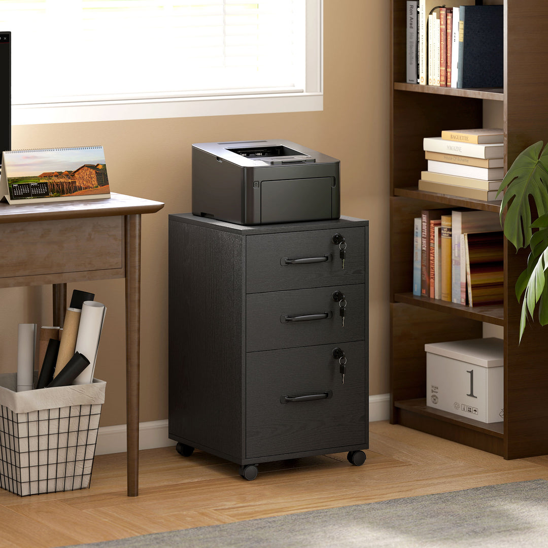 Three Drawer Wood-Effect Filing Cabinet