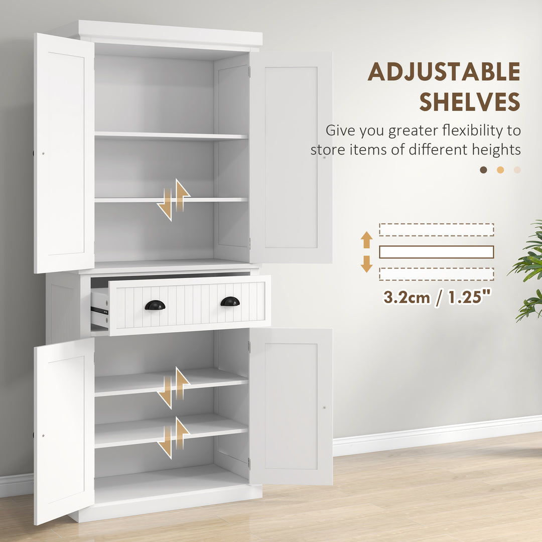 Freestanding Multi-Storage Kitchen Cabinet - White