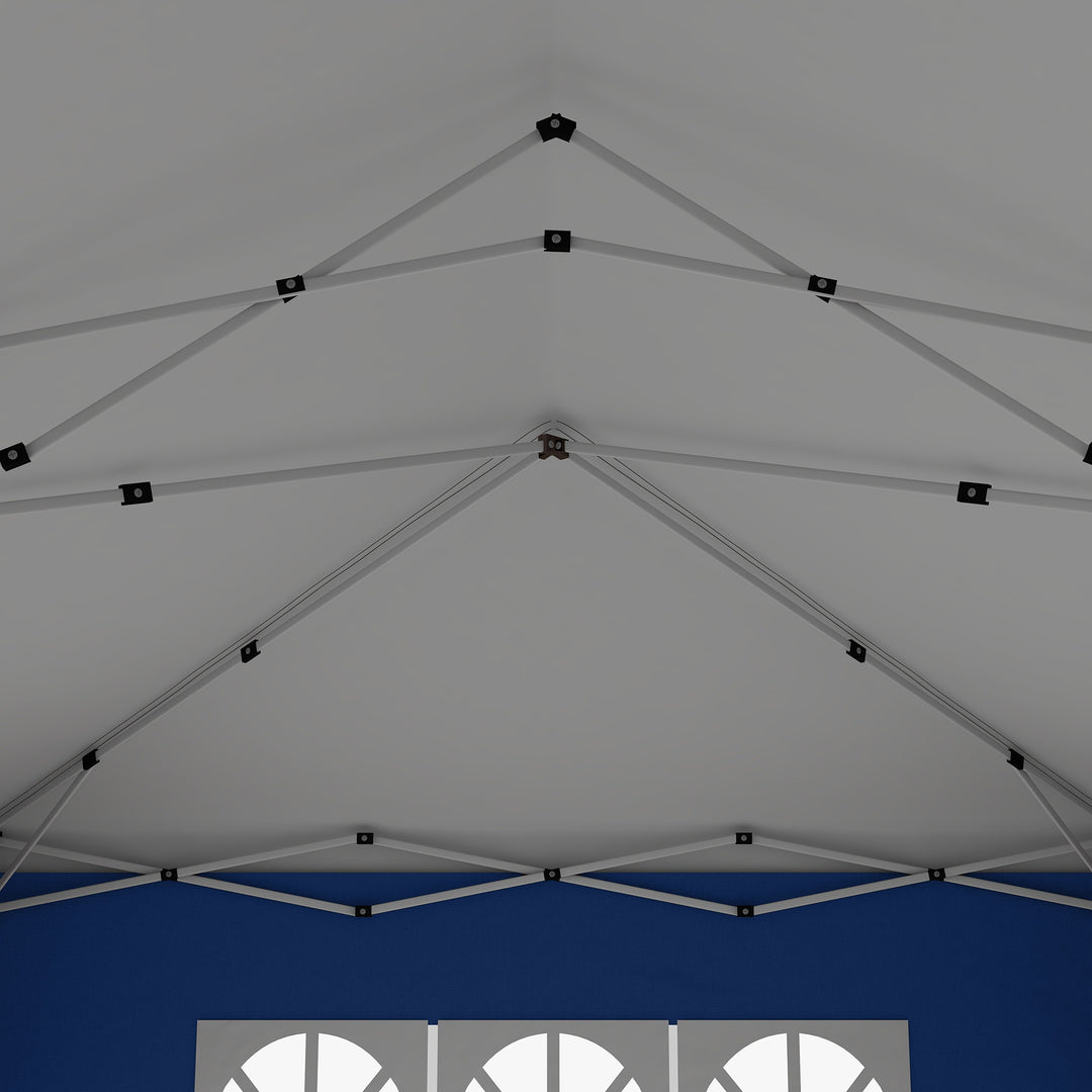 3 x 6 m Garden Pop Up Gazebo, Wedding Party Tent Marquee, Water Resistant Awning Canopy with Sidewalls, Windows, Carry Bag, Blue