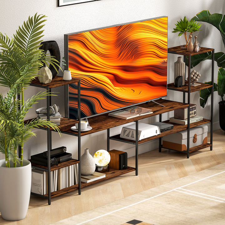 TV Unit for TVs up to 60 Inches, Industrial TV Stand with Storage Shelves, Entertainment Centre for Living Room, Bedroom
