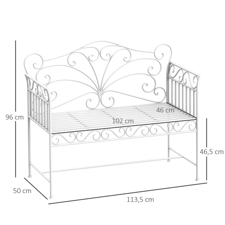 Heavy-Duty Garden Bench-White