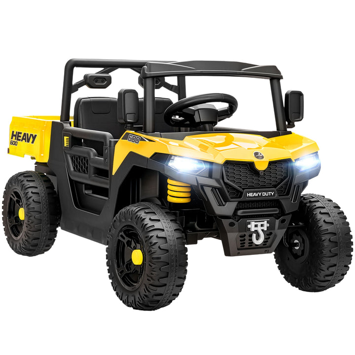 Kids Ride on Car, 12V Electric Kids UTV with Electric Dump Bed, 4-Wheel Suspension for 3-8 Years