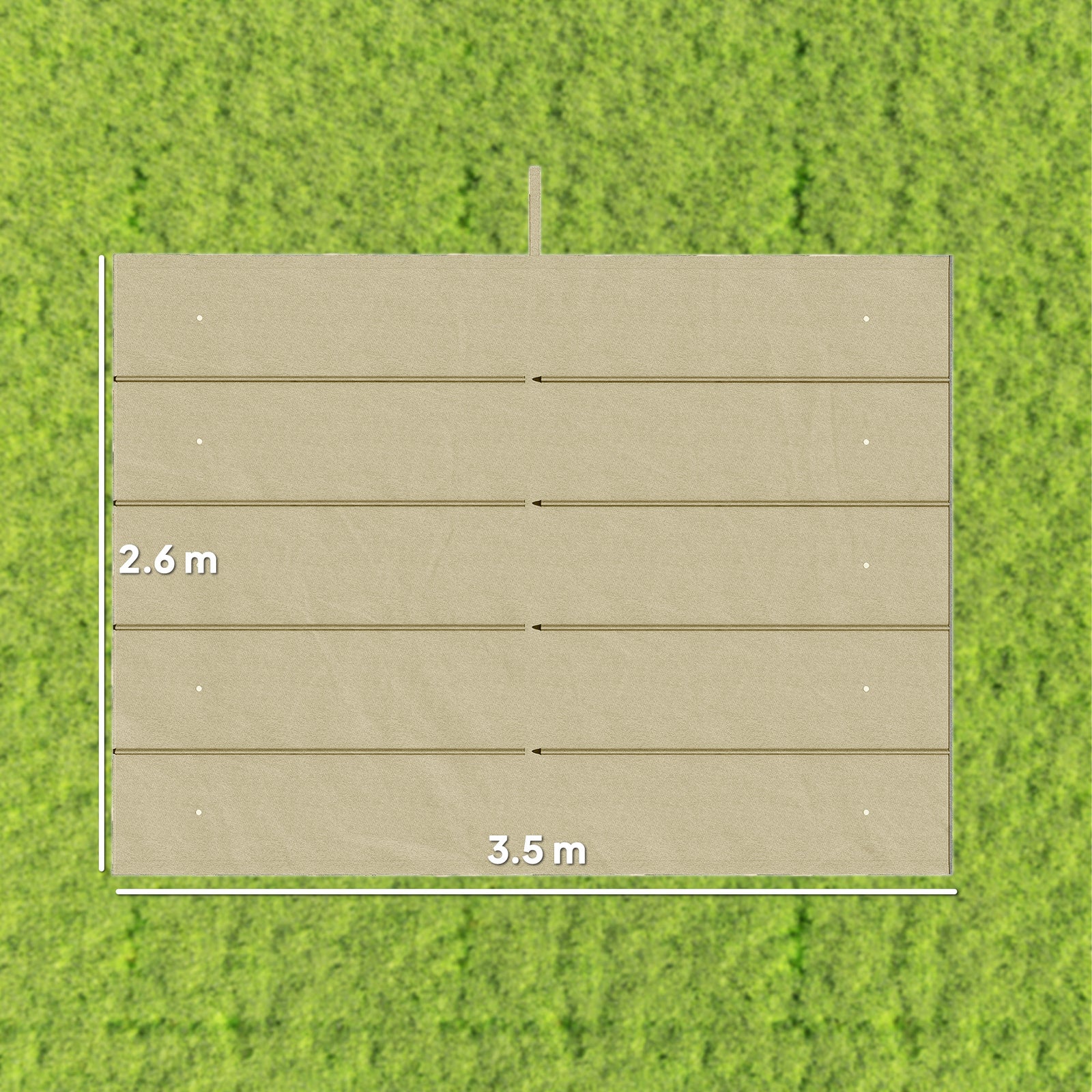 Retractable Pergola Cover, 3.5 x 2.6 m Replacement Canopy Fabric for 4