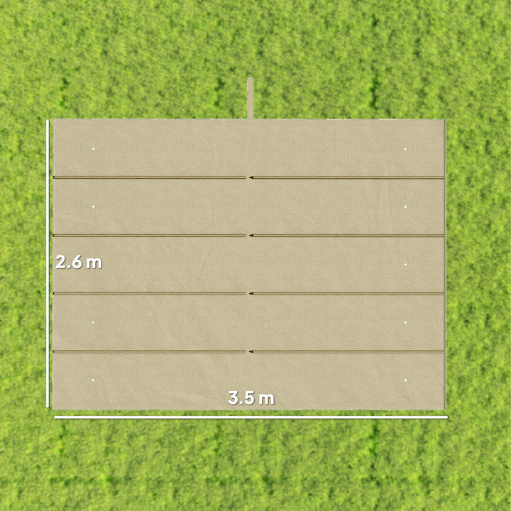 Retractable Pergola Cover, 3.5 x 2.6 m Replacement Canopy Fabric for 4