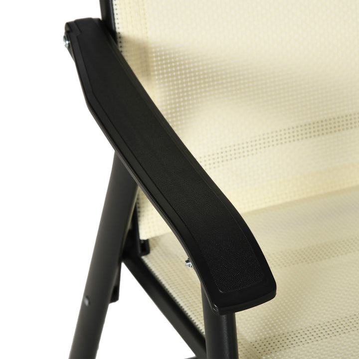 Set of Four Folding Garden Chairs - Beige