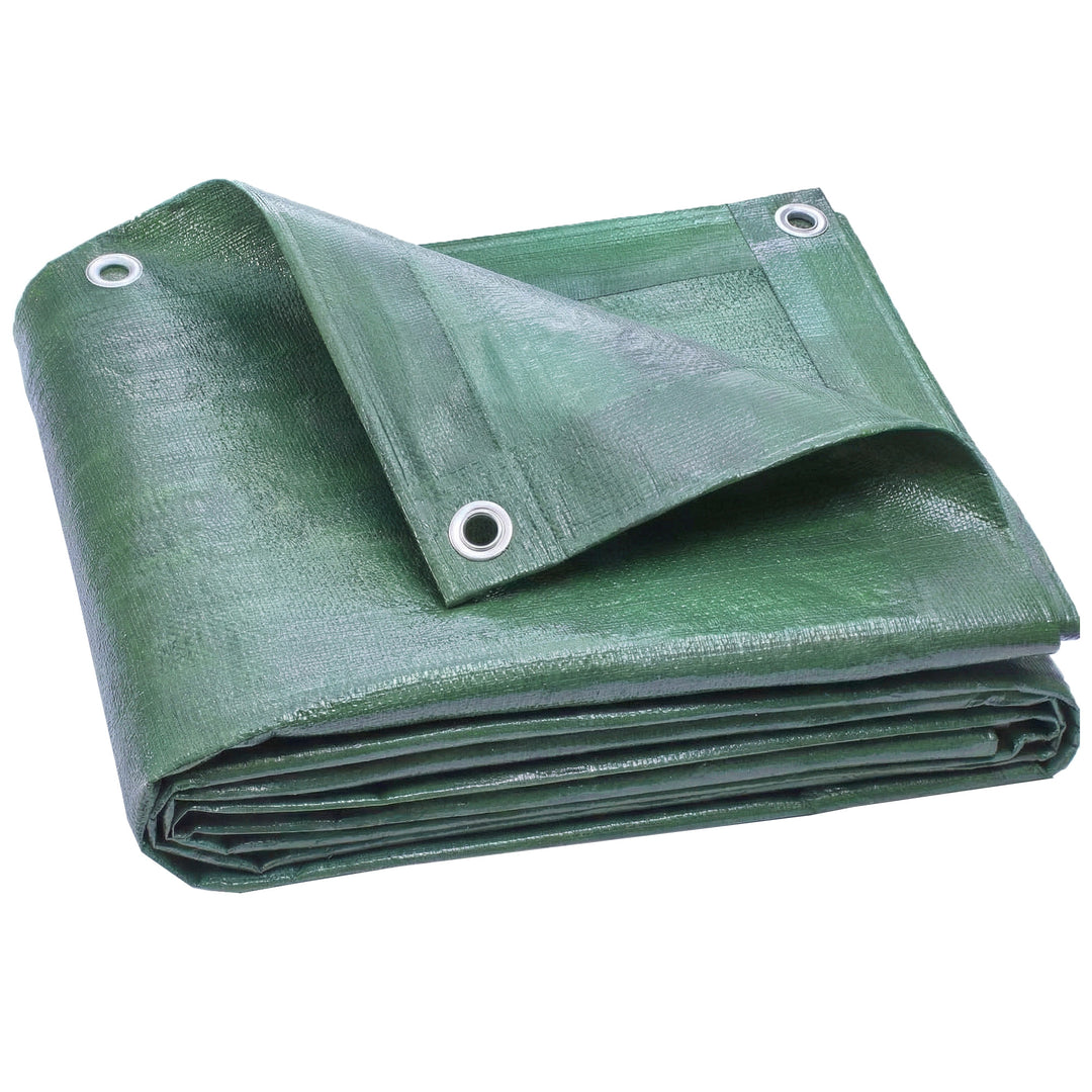 4 x 6m Waterproof Tarpaulin, 90GSM Tear-Resistant PE Tarp with Reinfor