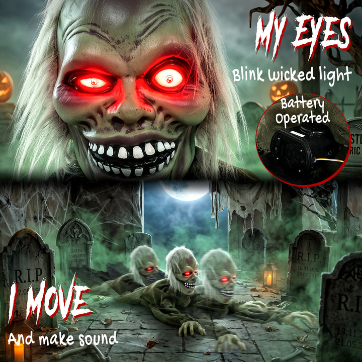 Halloween Decoration Halloween Animatronic Crawling Zombie with Light-