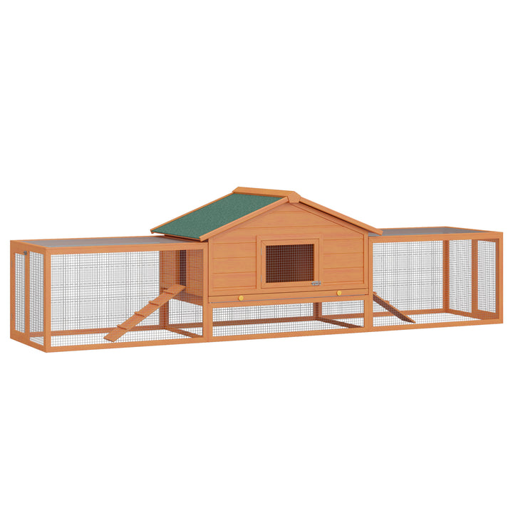 Wooden Guinea Pigs Hutches W/ Ramp-Golden Red