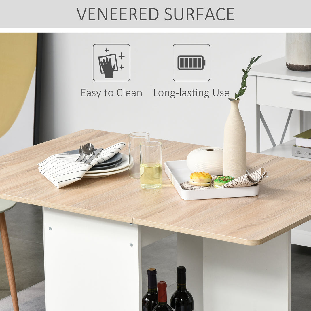 MCL Foldable Dining Table Drop-Leaf Folding Desk Side Console with Storage Shelf for Kitchen,Dining Room