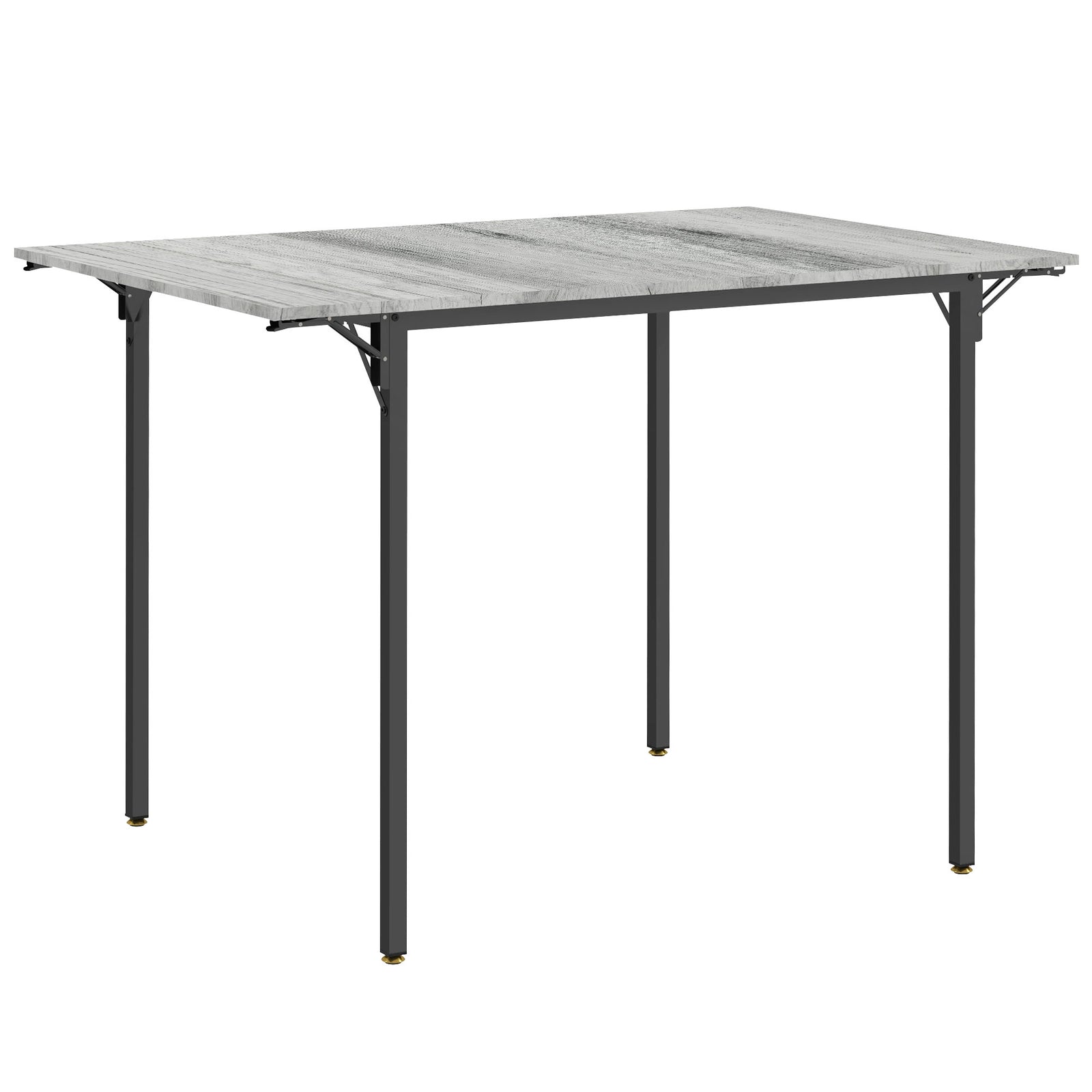Four-Person Drop Leaf Dining Table - Grey