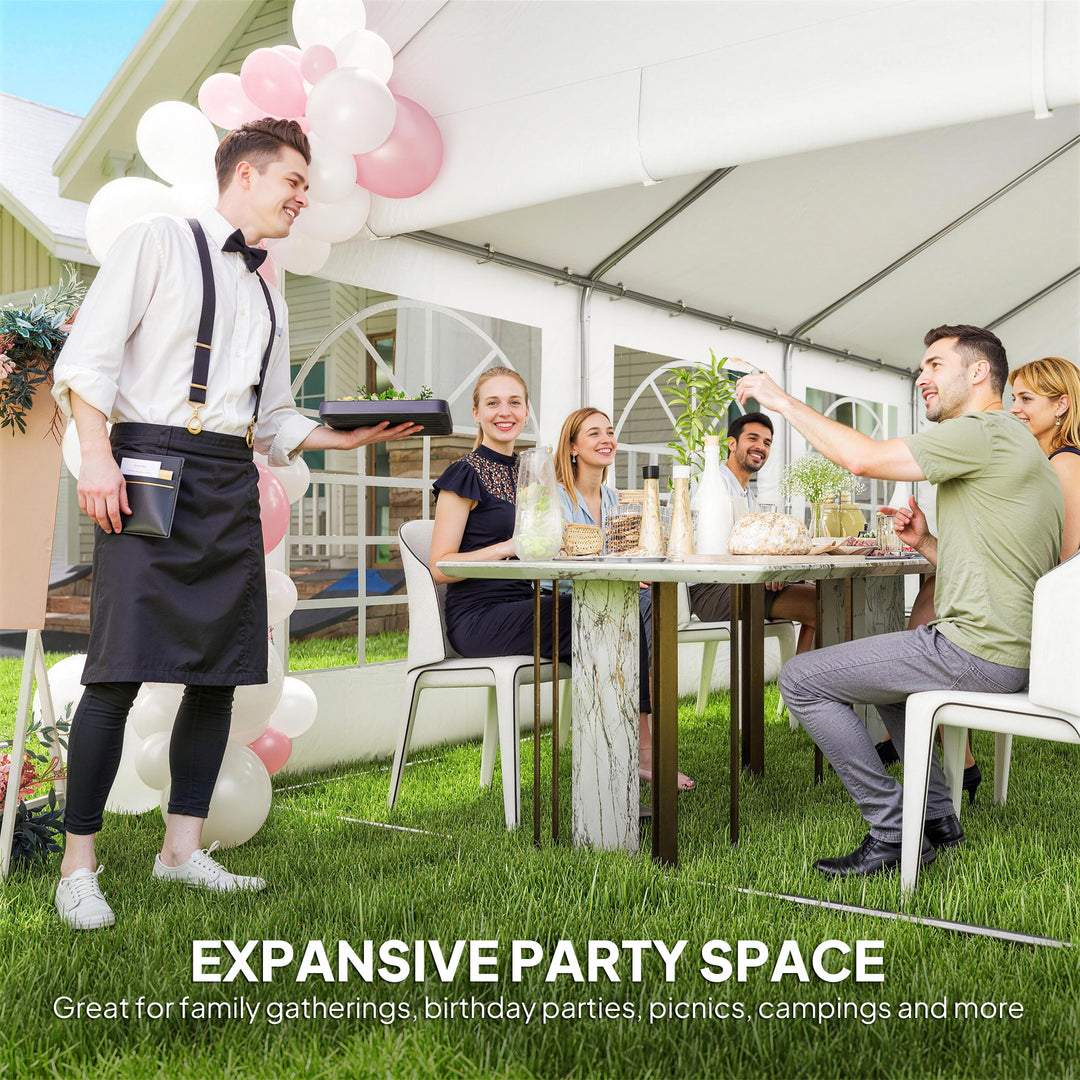 6 x 4 m Party Tent, Heavy Duty Gazebo Canopy with Windows, Outdoor Par