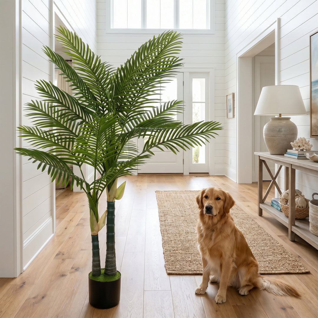 Artificial Palm Tree with 16 PEVA Leaves, 150cm Decorative Artificial 