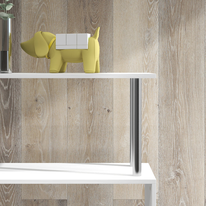 MCL S Shape Bookcase, 5 Tiers Bookshelf, Modern Freestanding Storage Shelf for Home Office, Study, Living Room, 80 x 30 x 145cm, White