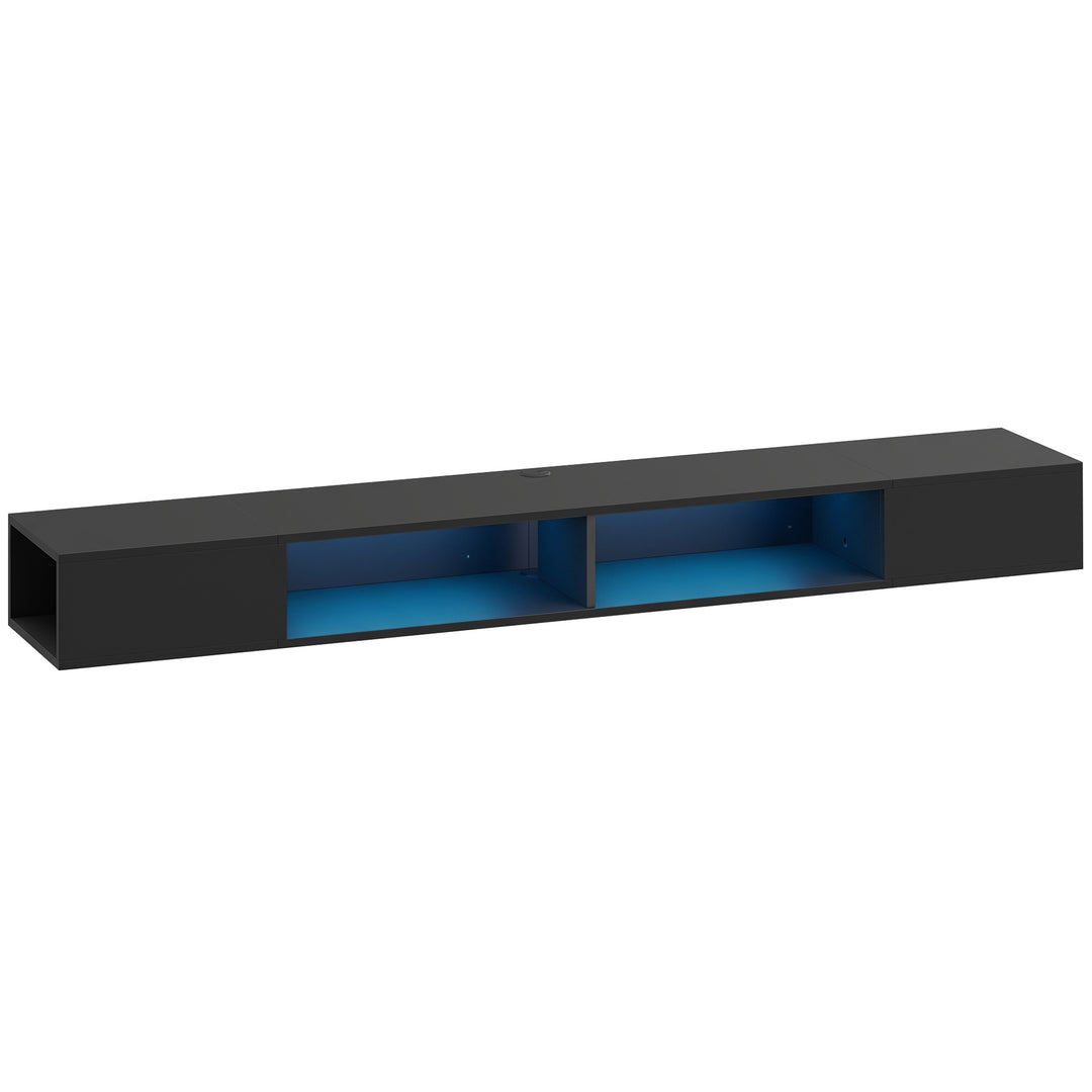 Wall Mounted TV Stand with RGB LED Lights, Floating Entertainment Cent