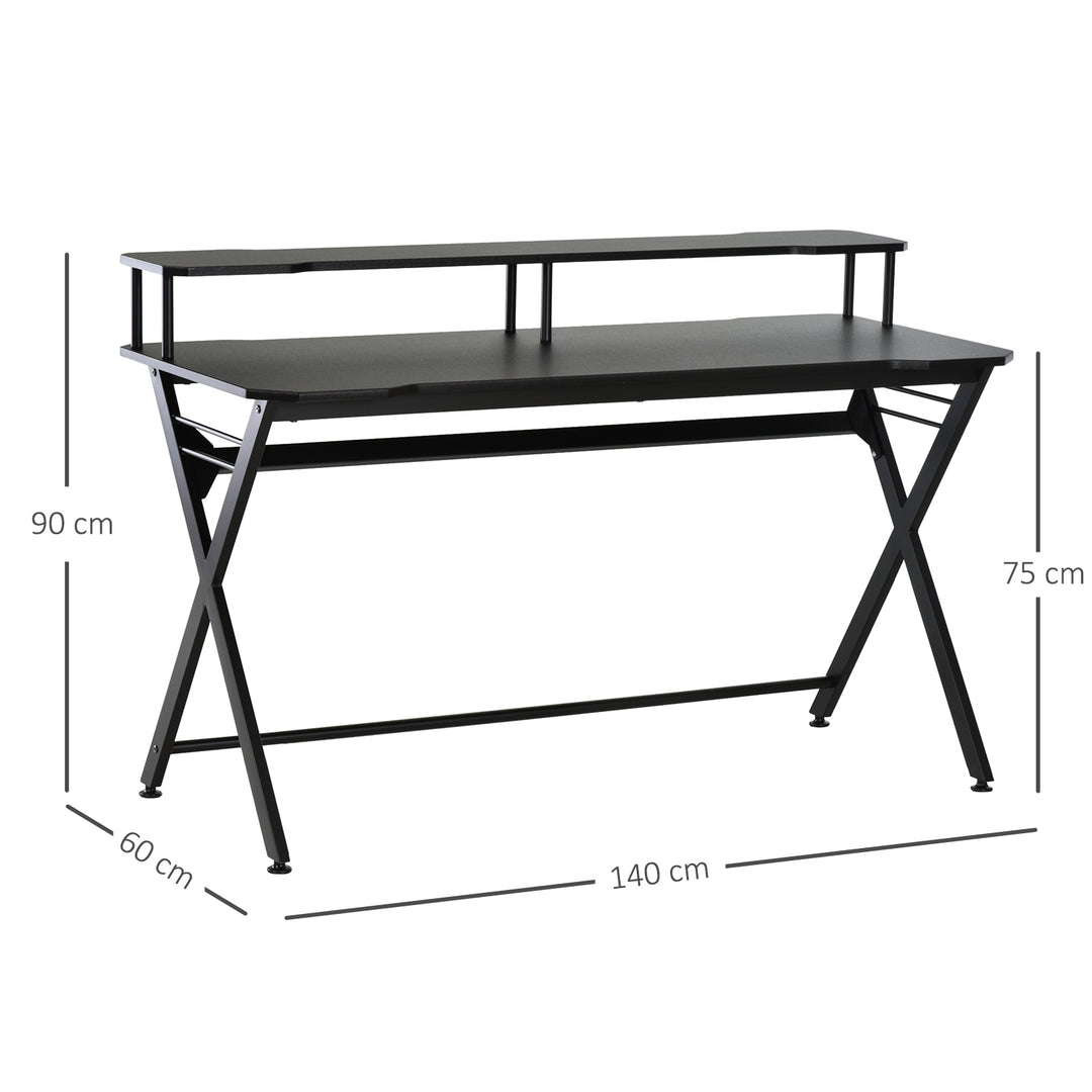 Gaming Desk Writing Racing Computer Table Workstation with Headphone H