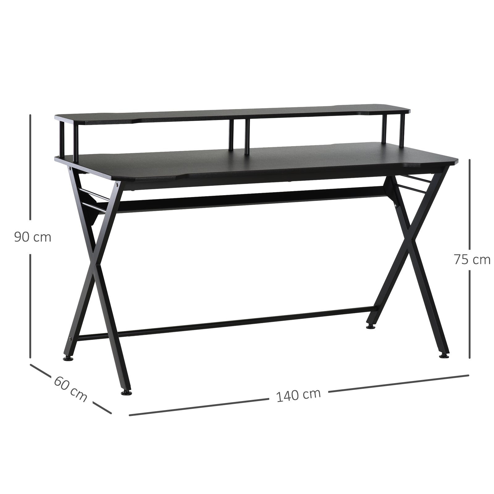 Gaming Desk Writing Racing Computer Table Workstation with Headphone H
