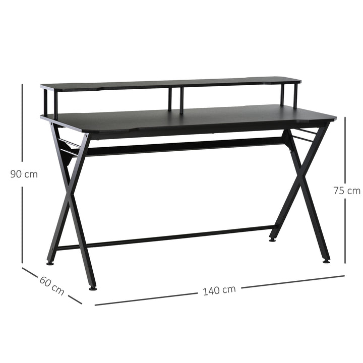 Gaming Desk Writing Racing Computer Table Workstation with Headphone H
