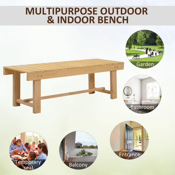 5 Pieces 2-seater Outdoor Indoor Wooden Garden Bench Fir Patio Loveseat, 110L x 38W x 35Hcm, Natural