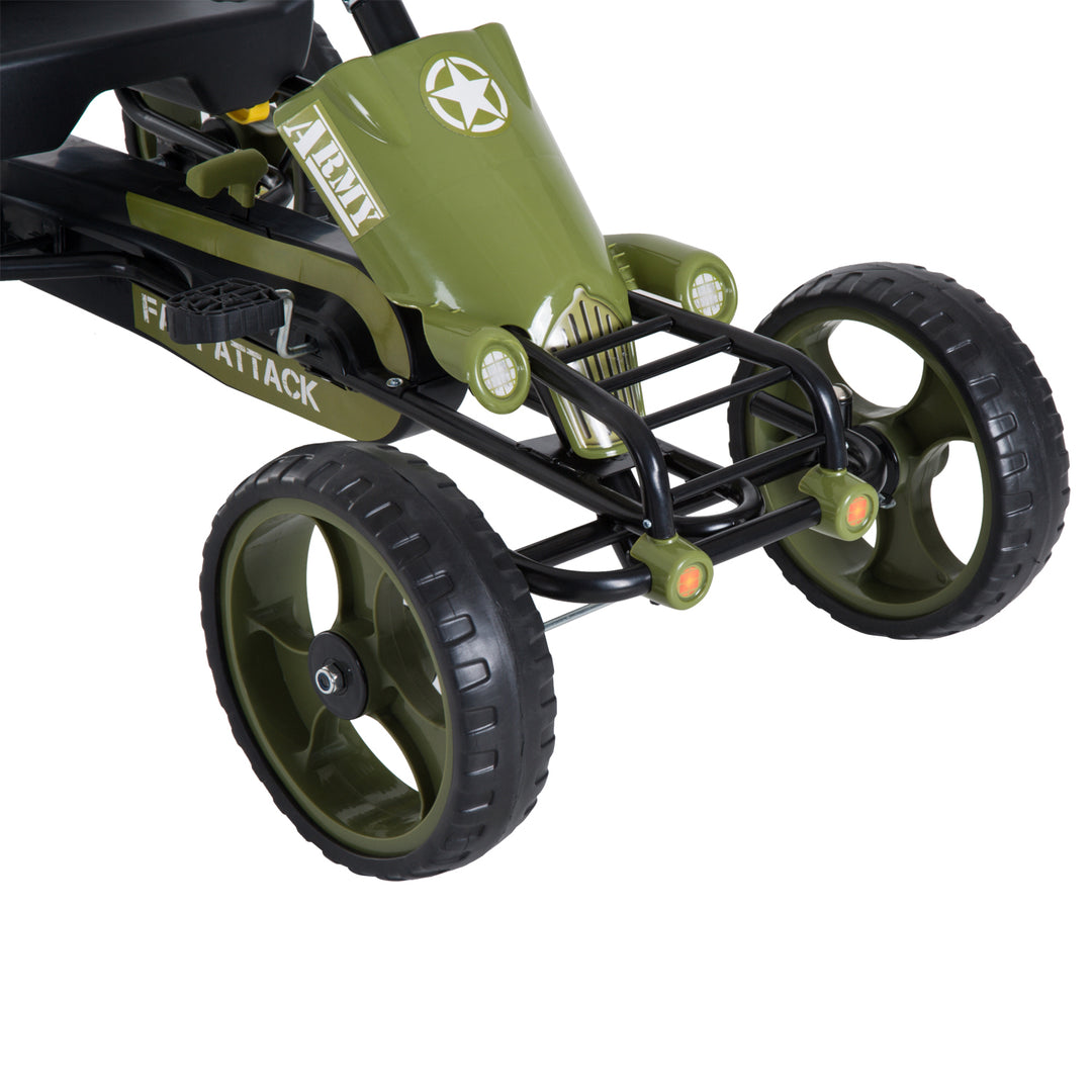 HOMCOM Kids Children Pedal Go Kart Ride On Racer Braking System Adjsuatble Seat Green