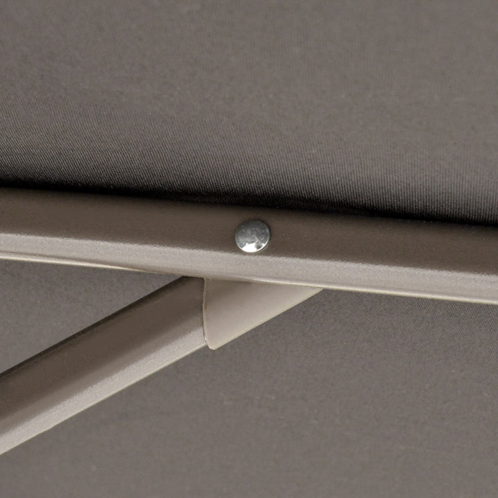 MCL 2.7m Banana Parasol Cantilever Umbrella with Crank Handle, Double Tier Canopy and Cross Base for Outdoor, Hanging Sun Shade, Black