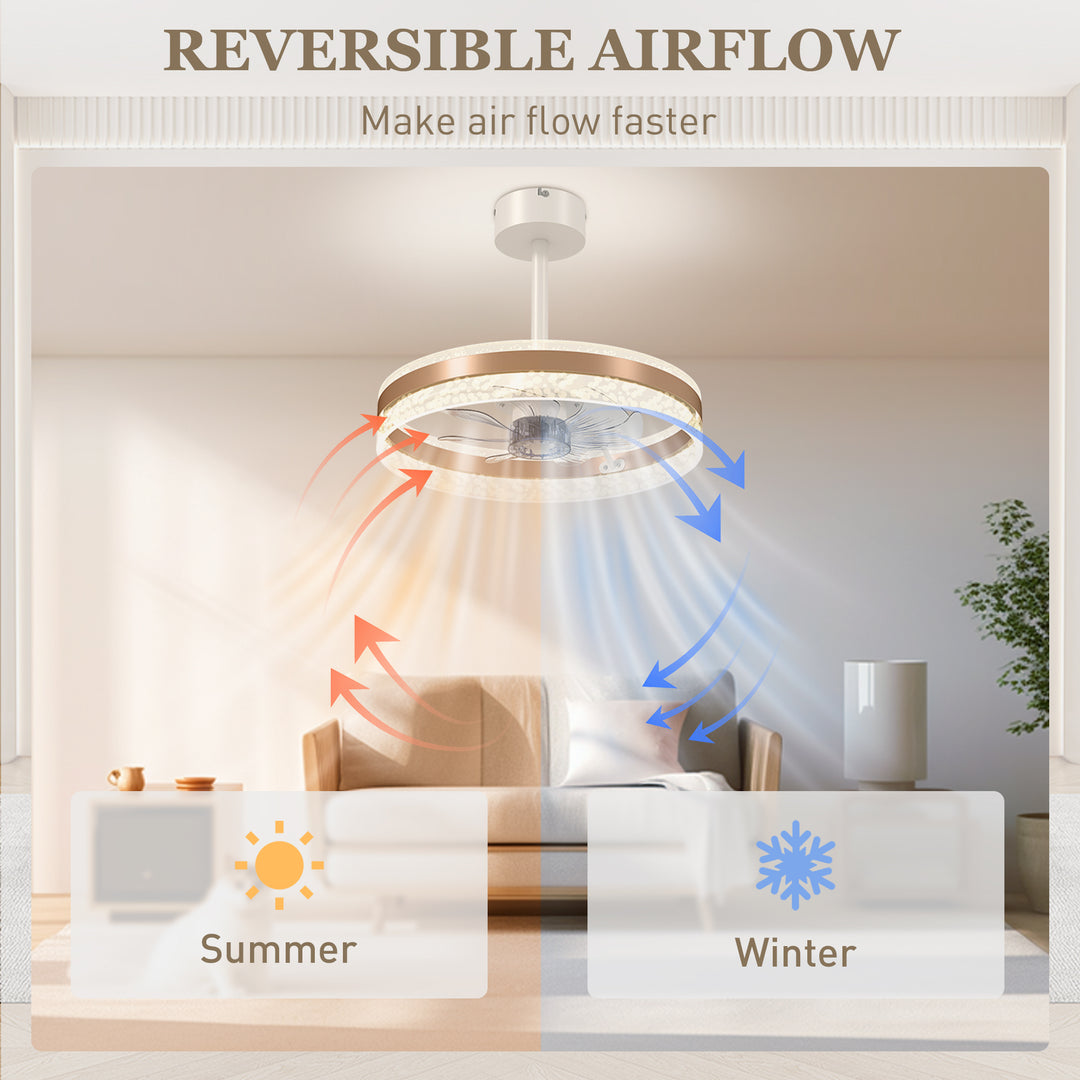 Ceiling Fan with LED Light and Remote - Gold Tone