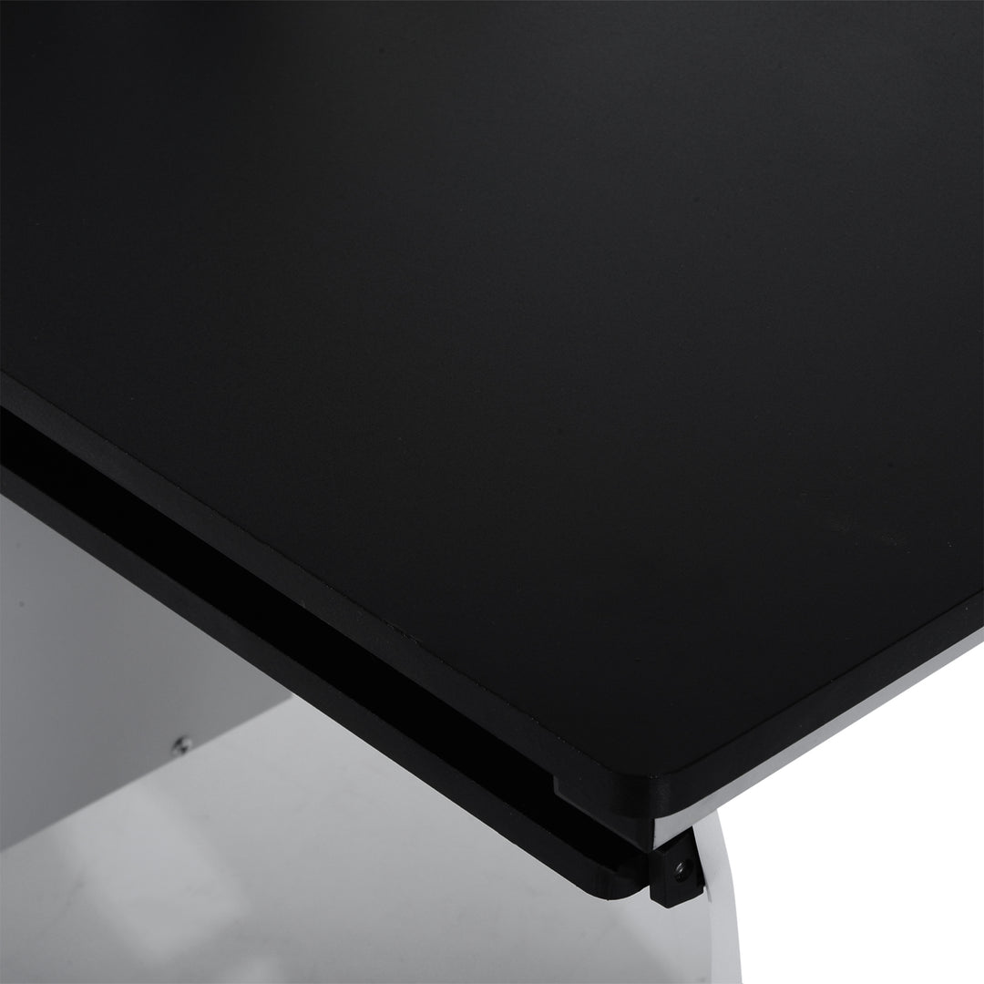 Computer Desk with Sliding Keyboard Tray, Storage Drawers and Host Box Shelf, Home Office Desk, Study Workstation, 100 x 52 x 75cm, Black