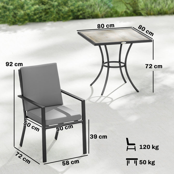 5 Pieces Outdoor Dining Set with Thick Cushions, Garden Dining Set for