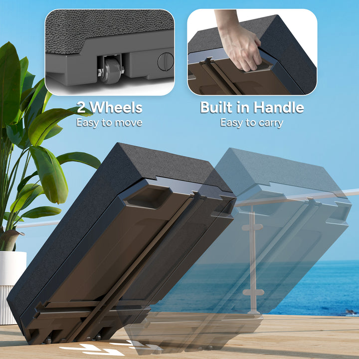 Parasol Base Plastic Umbrella Stand for Cantilever Parasol with Wheels, Heavy Duty Umbrella Stand, Water/Sand Filled